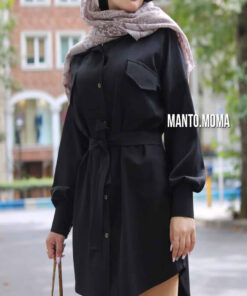 شومیز مانتویی گلامور مشکی