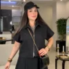 ست کرات کت و دامن کرپ مازاراتی مشکی