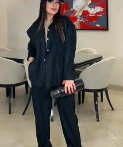 شومیز زنانه پلیسه مشکی
